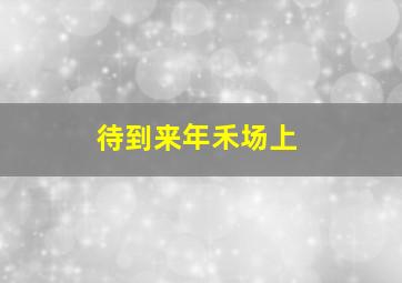 待到来年禾场上