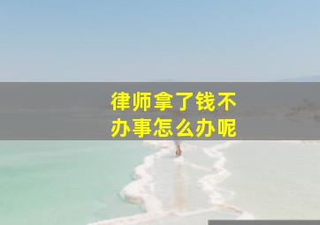 律师拿了钱不办事怎么办呢