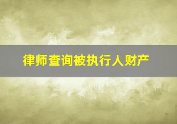 律师查询被执行人财产