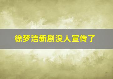 徐梦洁新剧没人宣传了