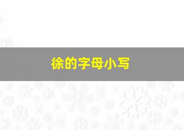 徐的字母小写