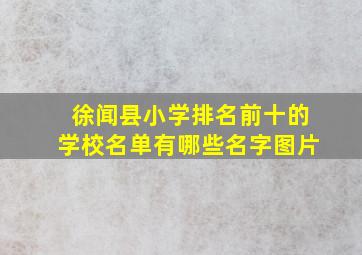 徐闻县小学排名前十的学校名单有哪些名字图片