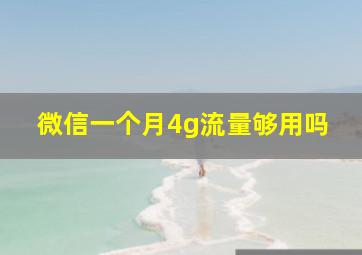 微信一个月4g流量够用吗