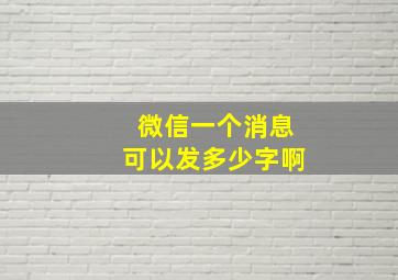 微信一个消息可以发多少字啊