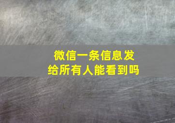 微信一条信息发给所有人能看到吗