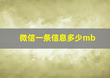 微信一条信息多少mb