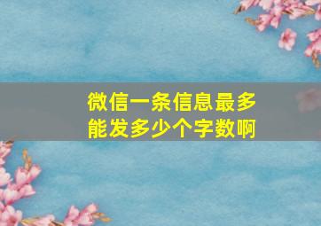 微信一条信息最多能发多少个字数啊