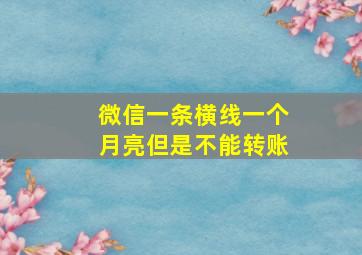 微信一条横线一个月亮但是不能转账