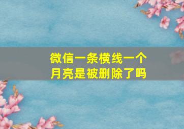 微信一条横线一个月亮是被删除了吗