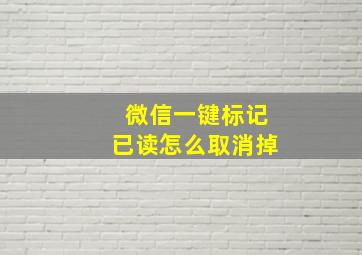 微信一键标记已读怎么取消掉