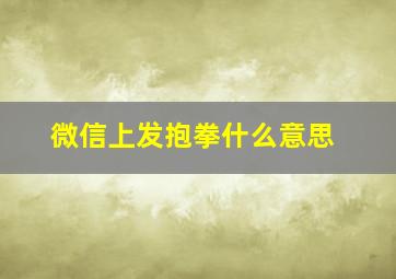 微信上发抱拳什么意思