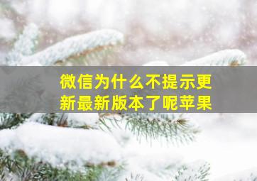 微信为什么不提示更新最新版本了呢苹果