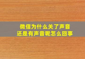 微信为什么关了声音还是有声音呢怎么回事