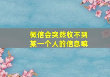 微信会突然收不到某一个人的信息嘛