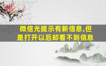 微信光提示有新信息,但是打开以后却看不到信息