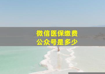 微信医保缴费公众号是多少