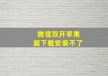 微信双开苹果版下载安装不了