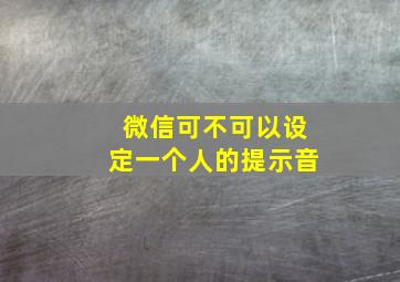 微信可不可以设定一个人的提示音