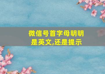 微信号首字母明明是英文,还是提示