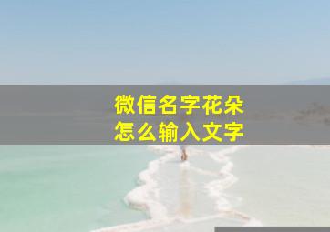 微信名字花朵怎么输入文字