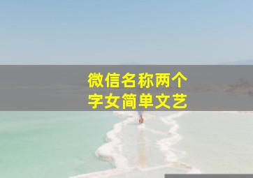 微信名称两个字女简单文艺