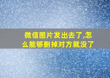 微信图片发出去了,怎么能够删掉对方就没了