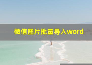 微信图片批量导入word