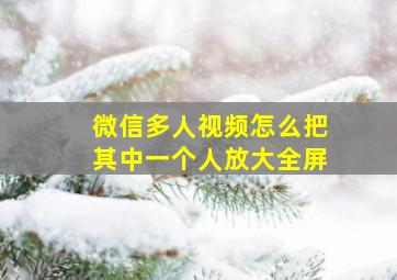 微信多人视频怎么把其中一个人放大全屏