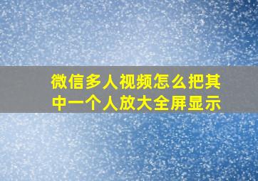 微信多人视频怎么把其中一个人放大全屏显示