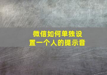 微信如何单独设置一个人的提示音