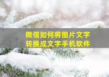 微信如何将图片文字转换成文字手机软件