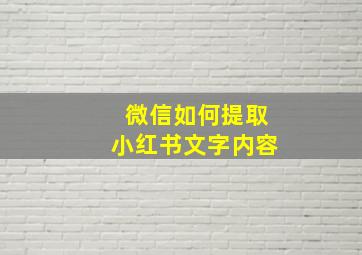 微信如何提取小红书文字内容