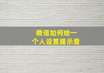 微信如何给一个人设置提示音