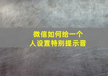 微信如何给一个人设置特别提示音