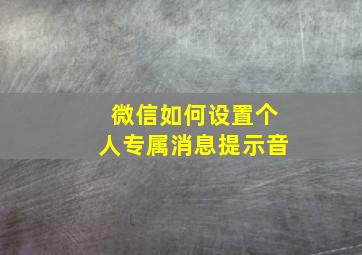 微信如何设置个人专属消息提示音