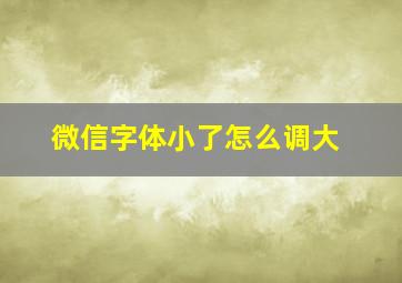 微信字体小了怎么调大