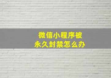 微信小程序被永久封禁怎么办