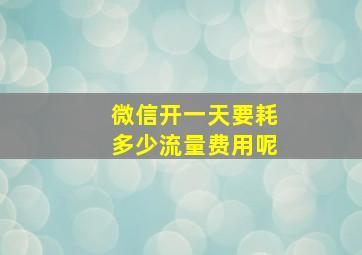 微信开一天要耗多少流量费用呢