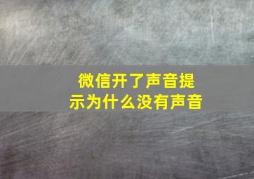 微信开了声音提示为什么没有声音