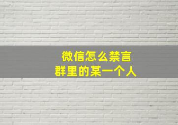 微信怎么禁言群里的某一个人