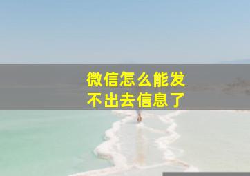 微信怎么能发不出去信息了