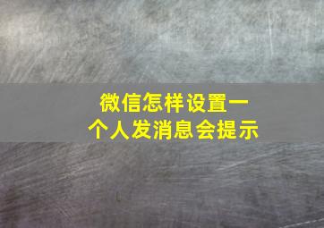 微信怎样设置一个人发消息会提示