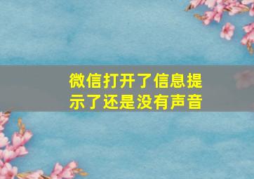 微信打开了信息提示了还是没有声音