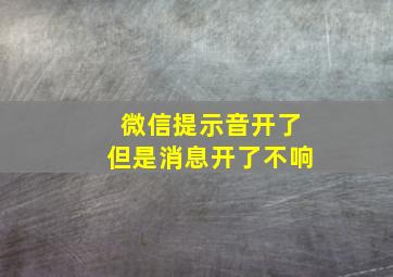 微信提示音开了但是消息开了不响