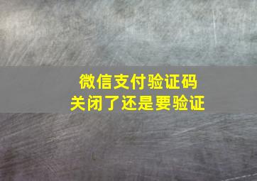 微信支付验证码关闭了还是要验证