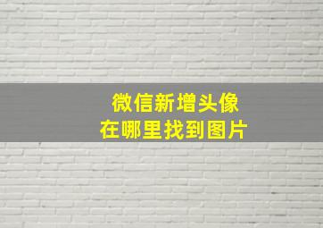 微信新增头像在哪里找到图片