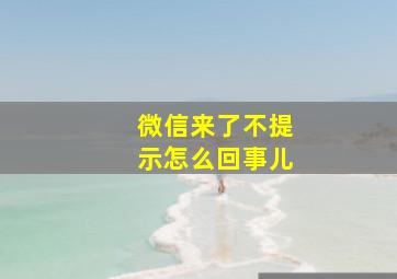 微信来了不提示怎么回事儿