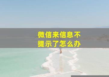 微信来信息不提示了怎么办