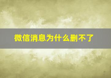 微信消息为什么删不了