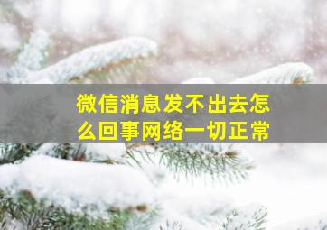 微信消息发不出去怎么回事网络一切正常